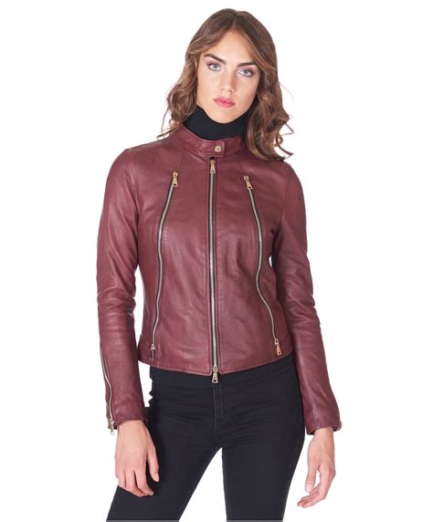 giacca pelle donna prada|Altro.